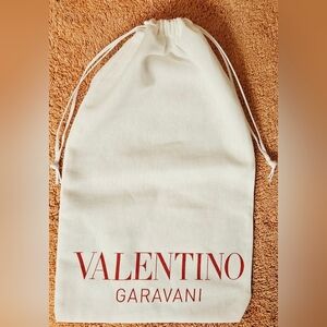 RARE Valentino Garavani White Red Drawstring Dust Bag Cover Pouch Travel Storage